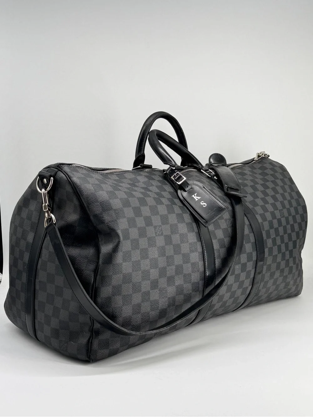 Louis Vuitton Keepall Bandouliere 55 Damier Graphite Canvas Duffle Bag